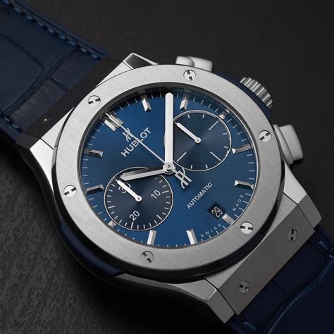 hublot titanium blue watch.